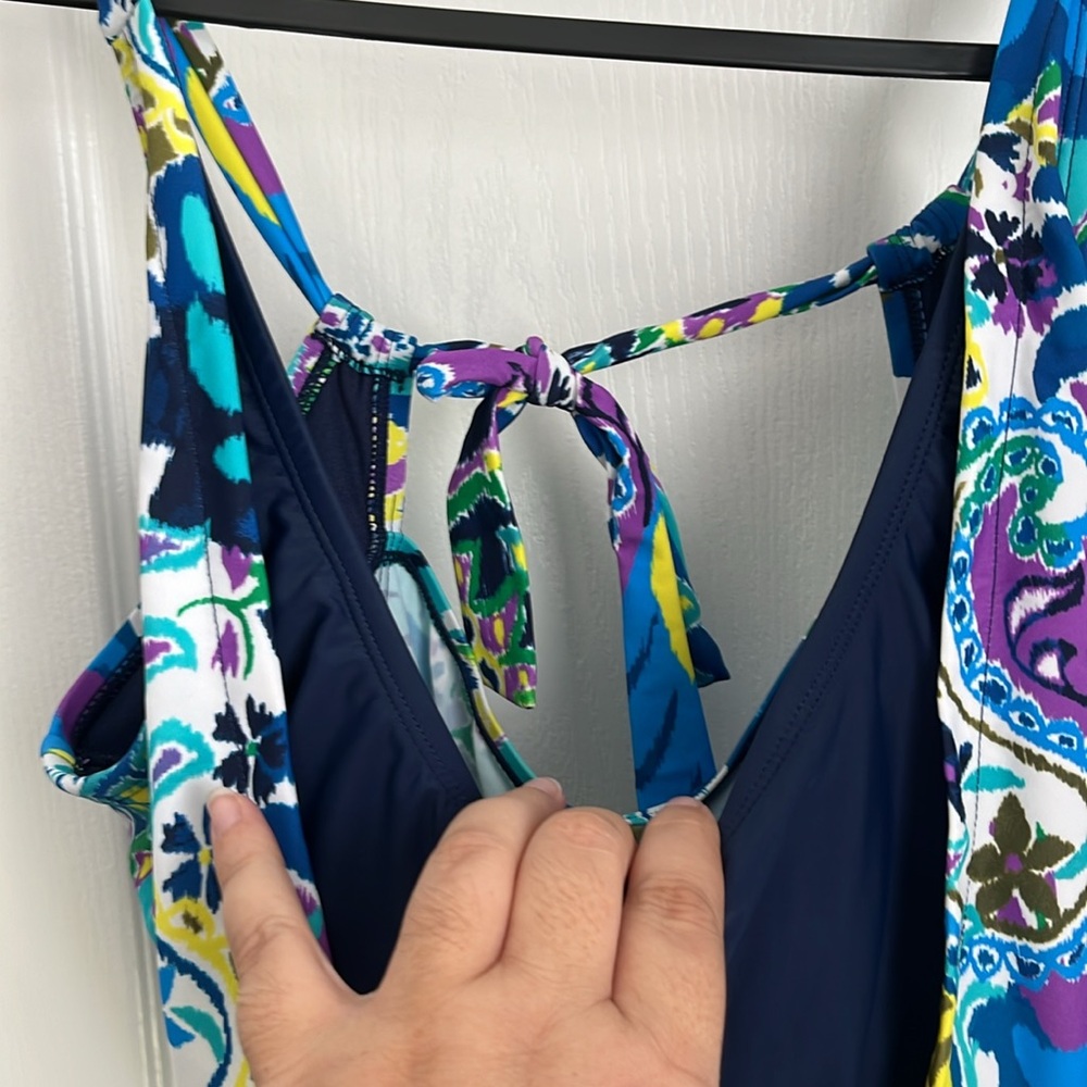 NWT! Into the Bleu tankini top. Tie back detail. 12 - Picture 6 of 10
